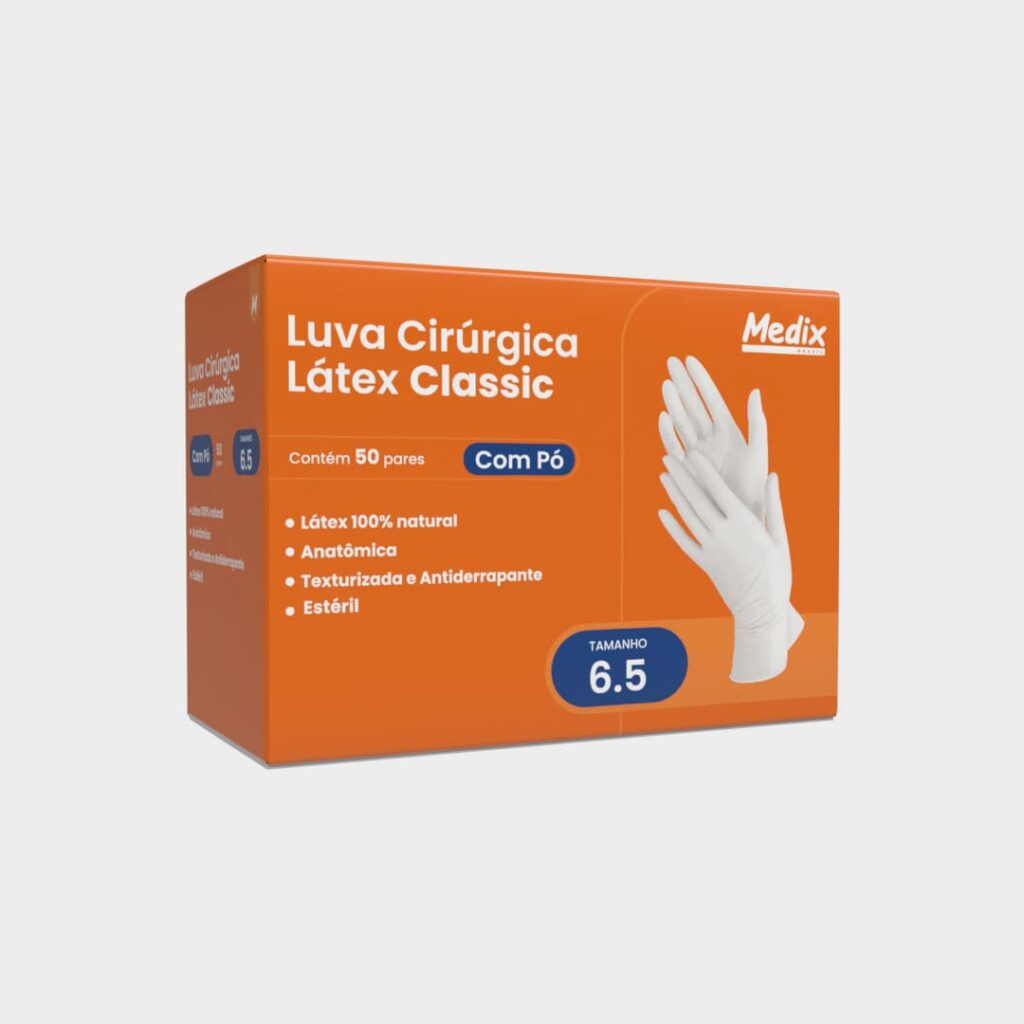 Luva Cirurgica esteril Classic C/pó TAM.6,5