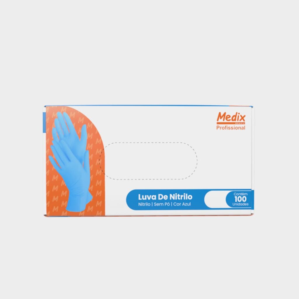 Luva procedimento nitrílica azul ( s/pó )