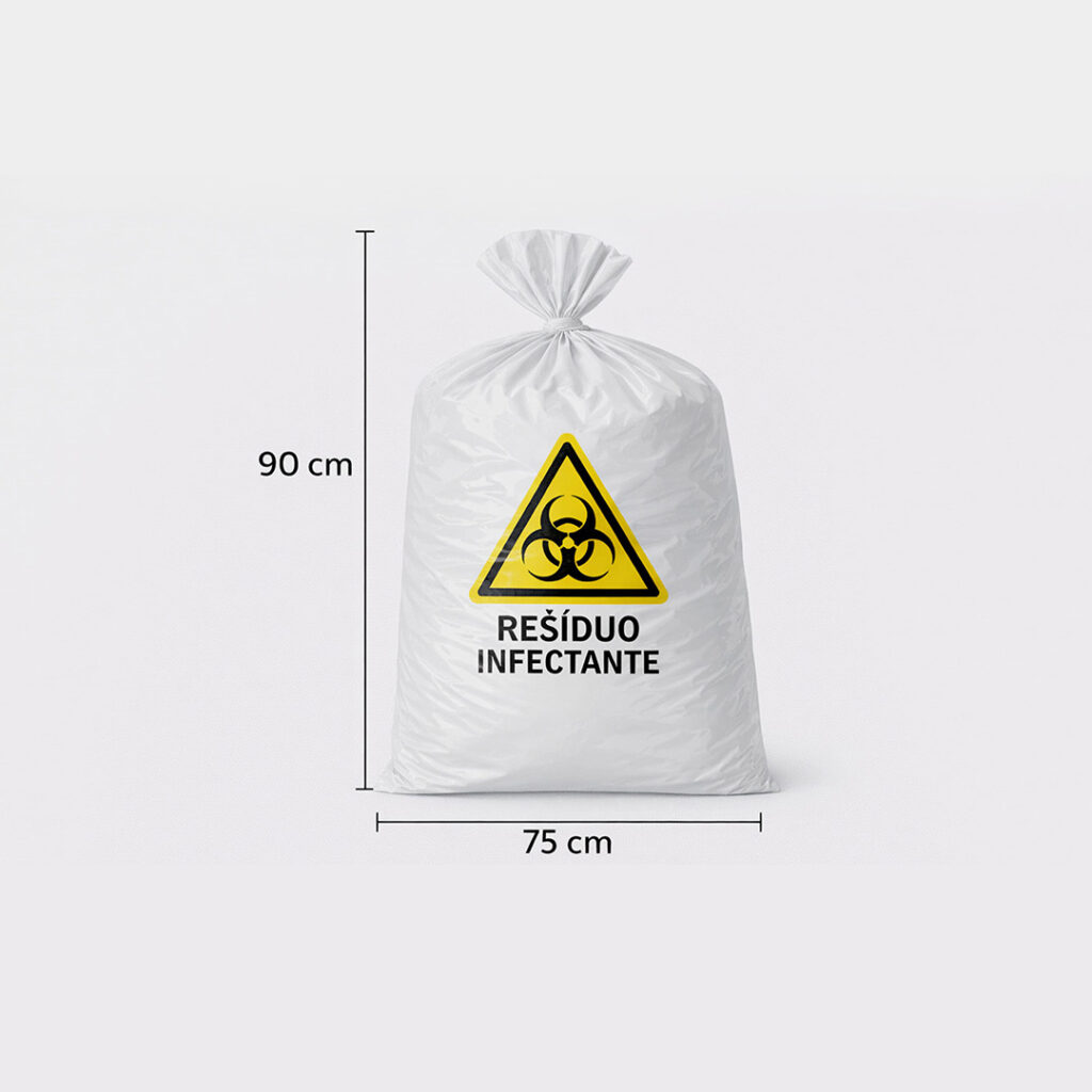 Saco de Plástico Infectante 100 Litros 90 cm x 75 cm
