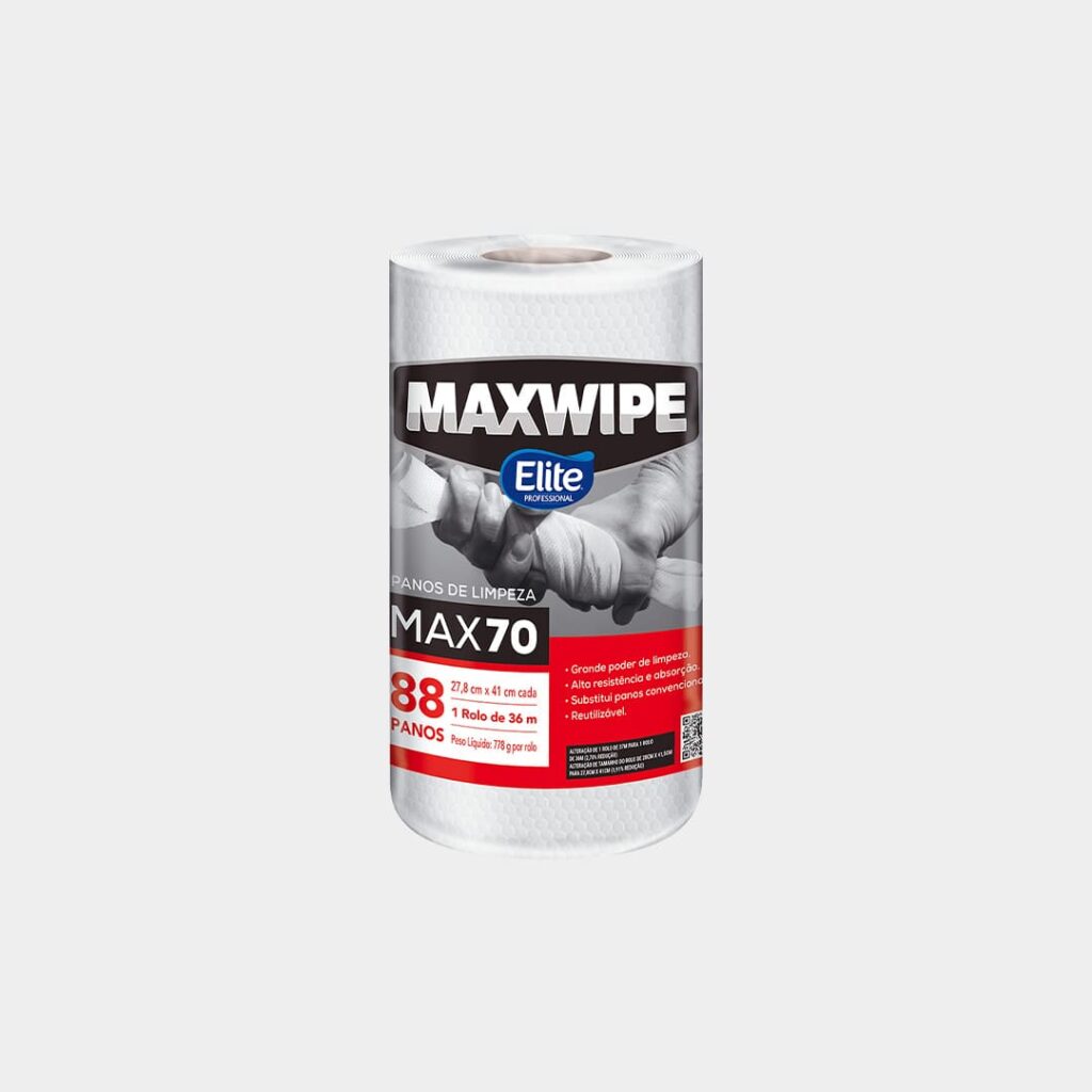 Toalha de papel maxwipe max70 rolo 6x88pns